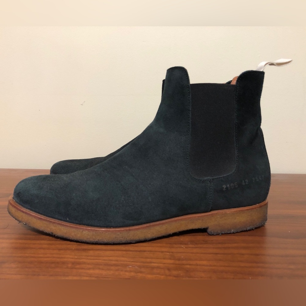 Men's Common Projects Black Suede Chelsea Boots